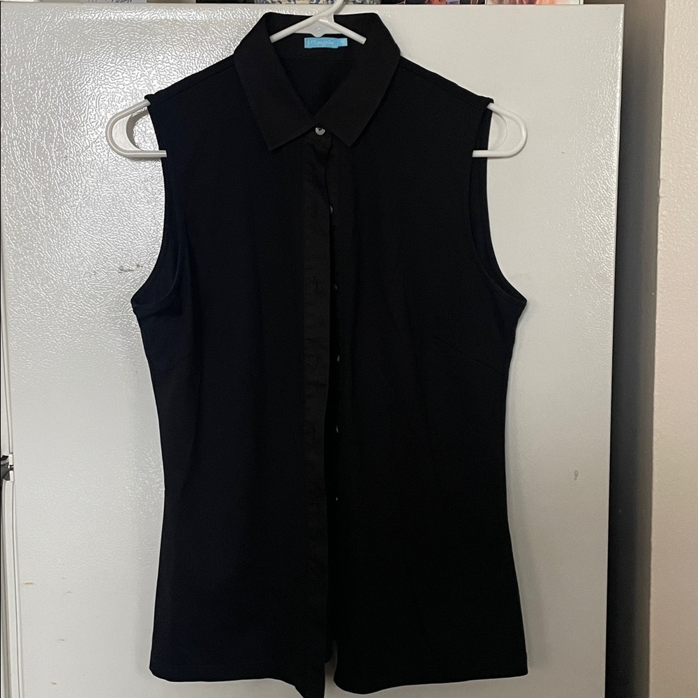 J.Mclaughlin Medium Collared Black Sleeveless But… - image 1